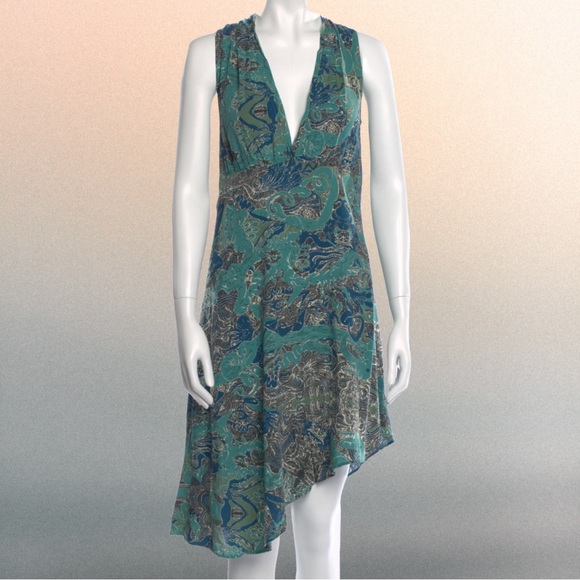 Zadig & Voltaire Dresses & Skirts - Zadig & Voltaire Root Robe Sleeveless Asymmetrical Dress Blue Green Small NWT